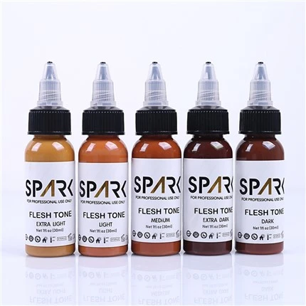 ست رنگ پوست 5 تکه جوهر 1OZ سری Spark تاتو برای پوشاننده ترکیبی از خالکوبی های آرایشی