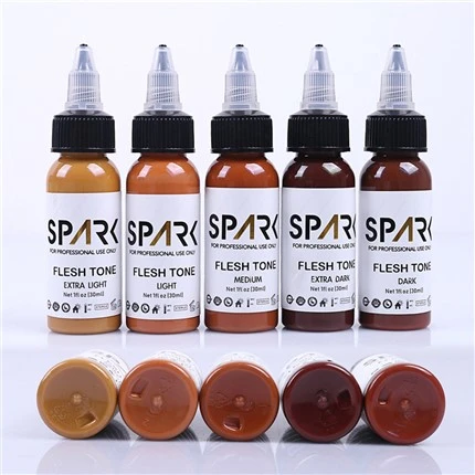 پیگمنت جوهر تاتو جوهر خالکوبی 1OZ رنگ پوست برای پوشاننده ترکیب تاتوهای آرایشی جوهر تاتو جرقه جوهر تاتو مشکی
