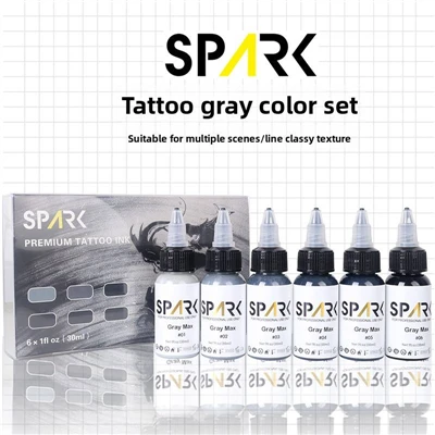 جوهر آرایش دائمی حرفه ای سفارشی مجموعه Gark Grey 30ml/1oz جوهر خال کوبی ارگانیک برای هنرمندان خال کوبی