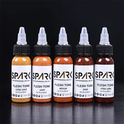 ست رنگ پوست 1OZ 5 تکه برای پوشاندن ترکیب خالکوبی های آرایشی جوهر تاتو جوهر تاتو بدون سرب