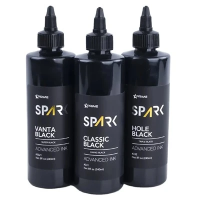 Spark Model با کیفیت بالا Deep Black Tattoo Ink Ink 3 Series Classic Black/Hole Black/Vanta سیاه خال کوبی دائمی