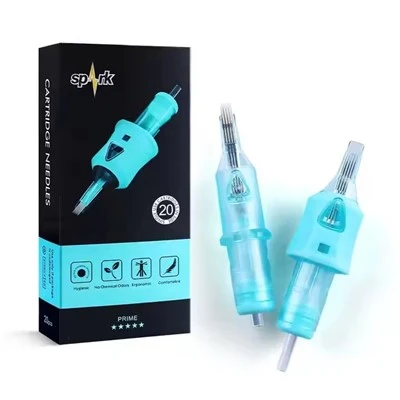 SPARK SAFE مناسب 316 فولاد ضد زنگ اندازه M1 Premium استریل استریل یکبار مصرف سوزن کارتریج برای خال کوبی هنر بدن