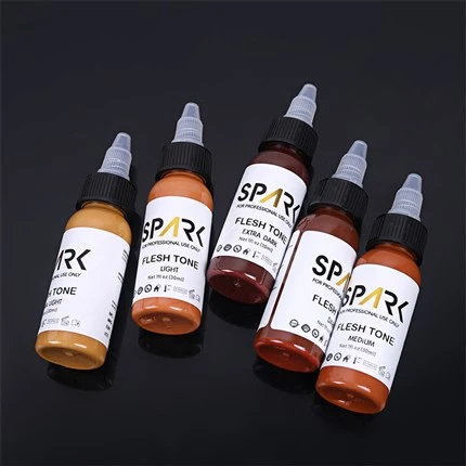 جوهرهای تاتو اسپارک در ست رنگ پوست انبوه 1OZ 5 تکه برای پوشاندن تاتوهای آرایشی ترکیبی