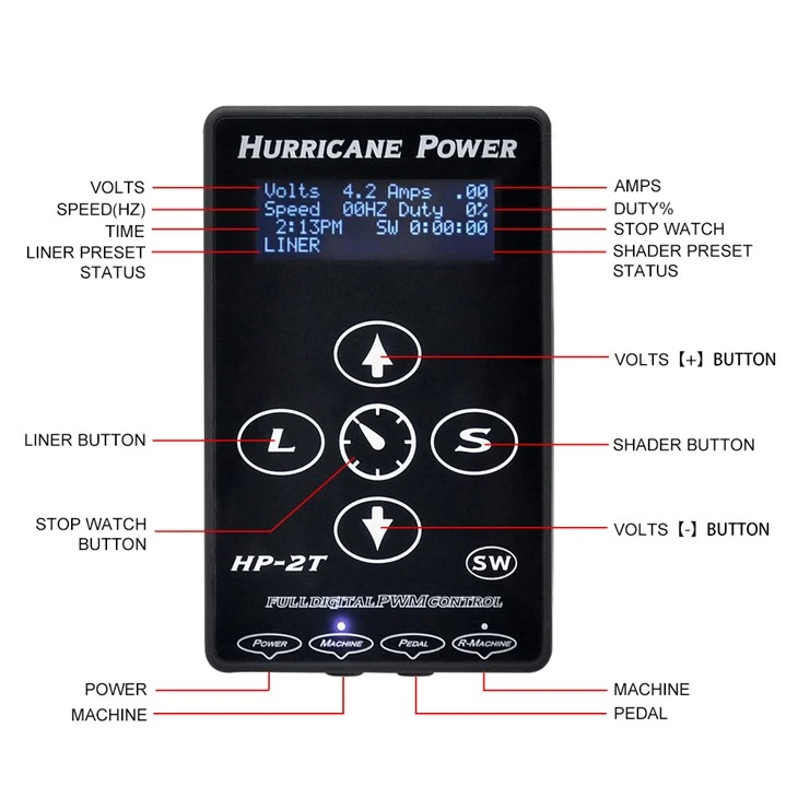 لمس دست طوفان تاتو منبع تغذیه Mini Power Supply تاتو