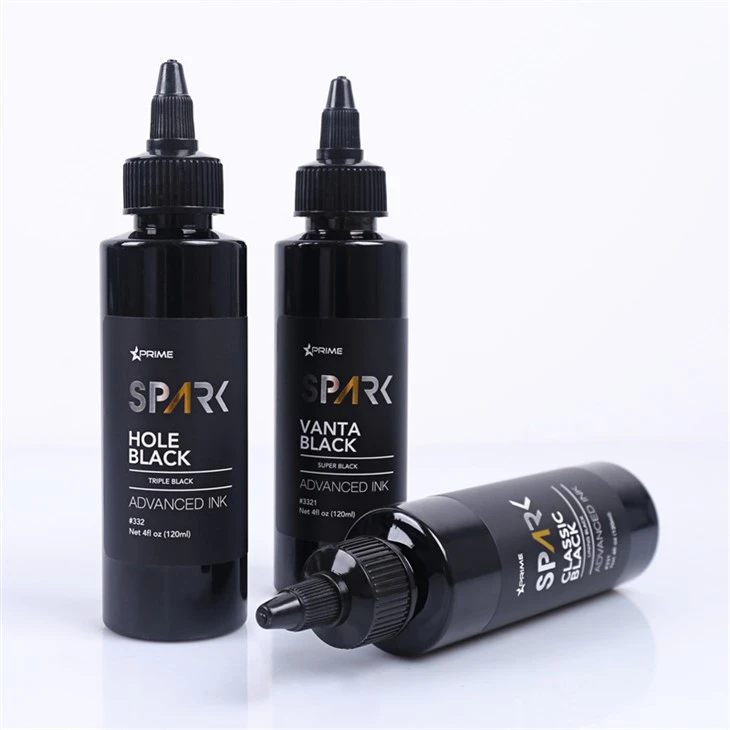 حفره مشکی 4OZ سه گانه جوهر سیاه سری Spark تاتو جوهر تاتو جوهر سیاه نور سیاه