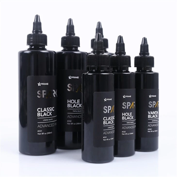 مجموعه جوهر تاتو جوهر تاتو سری Spark تاتوی مشکی مشکی 8OZ Hole مشکی
