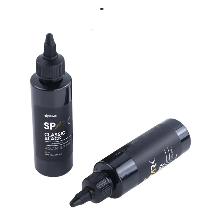 جوهر تاتو سیاه کلاسیک مشکی 4OZ آستر جوهر مشکی سری Spark تاتو جوهر تاتو جوهر سیاه نور سیاه