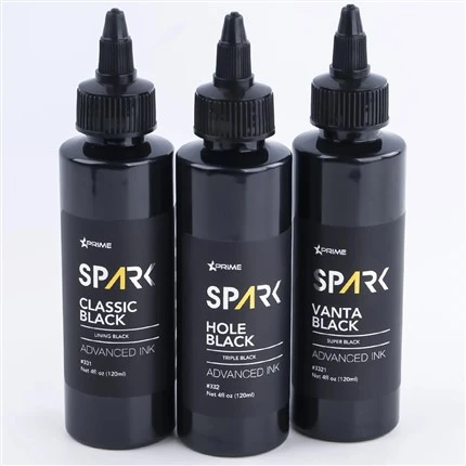 جوهرهای تاتو به صورت فله 8OZ سری جوهر سیاه سوراخ سیاه سه گانه مشکی جوهر تاتو جوهر تاتو بدون سرب