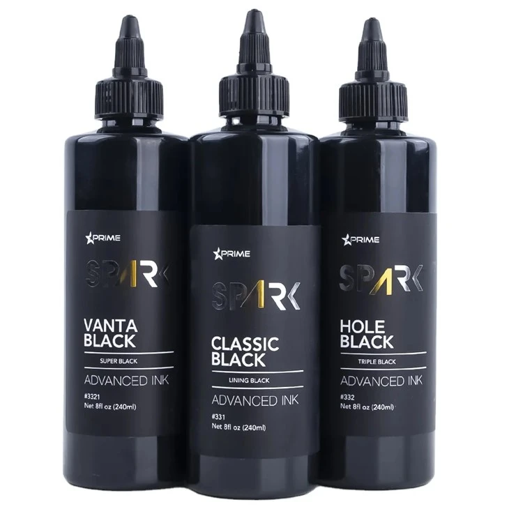 جوهر تاتو Vegan 8OZ Black Ink Series Vanta Black Spark Super Black تاتو جوهر تاتو به صورت عمده